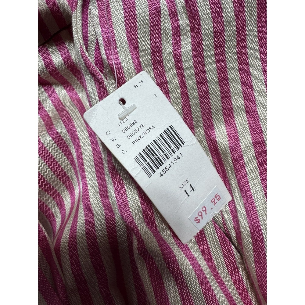 ett:twa by Anthropologie Womens Size US 14 Striped Pink Wide Leg‎ Pants NWT - Picture 4 of 11